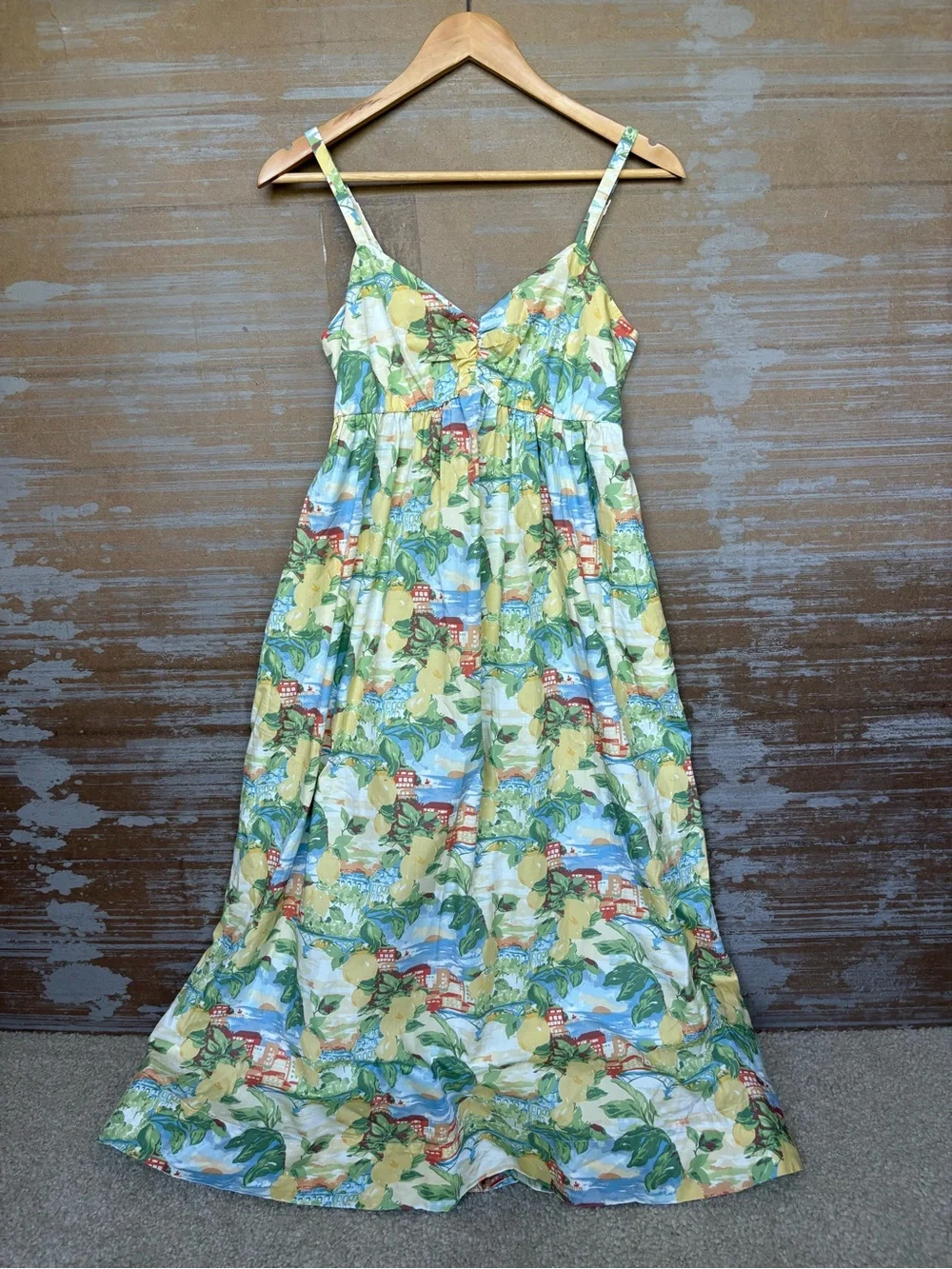 Abercrombie & Fitch Sweetheart Babydoll Maxi Dress Italy Beach Summer Womens SP